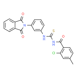 ChemSpider 2D Image | 2-Chloro-N-{[3-(1,3-dioxo-1,3-dihydro-2H-isoindol-2-yl)phenyl]carbamothioyl}-4-methylbenzamide | C23H16ClN3O3S