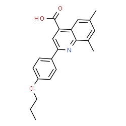 ChemSpider 2D Image | 6,8-Dimethyl-2-(4-propoxyphenyl)-4-quinolinecarboxylic acid | C21H21NO3