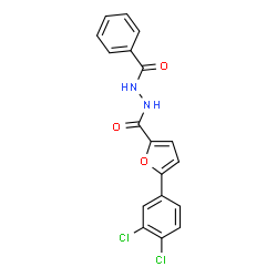 ChemSpider 2D Image | N'-Benzoyl-5-(3,4-dichlorophenyl)-2-furohydrazide | C18H12Cl2N2O3