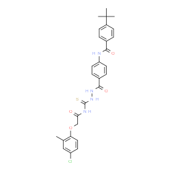 ChemSpider 2D Image | N-{4-[(2-{[(4-Chloro-2-methylphenoxy)acetyl]carbamothioyl}hydrazino)carbonyl]phenyl}-4-(2-methyl-2-propanyl)benzamide | C28H29ClN4O4S