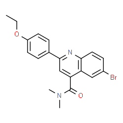 ChemSpider 2D Image | 6-Bromo-2-(4-ethoxyphenyl)-N,N-dimethyl-4-quinolinecarboxamide | C20H19BrN2O2