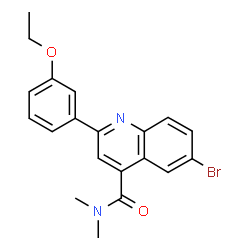 ChemSpider 2D Image | 6-Bromo-2-(3-ethoxyphenyl)-N,N-dimethyl-4-quinolinecarboxamide | C20H19BrN2O2