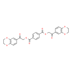 ChemSpider 2D Image | Bis[2-(2,3-dihydro-1,4-benzodioxin-6-yl)-2-oxoethyl] terephthalate | C28H22O10