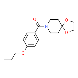 ChemSpider 2D Image | 1,4-Dioxa-8-azaspiro[4.5]dec-8-yl(4-propoxyphenyl)methanone | C17H23NO4