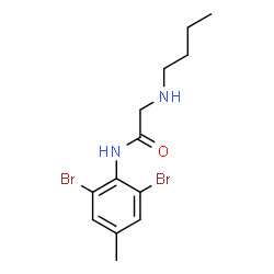 ChemSpider 2D Image | N~2~-Butyl-N-(2,6-dibromo-4-methylphenyl)glycinamide | C13H18Br2N2O