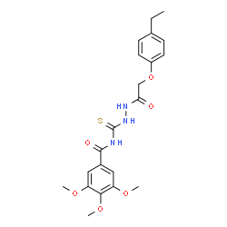 ChemSpider 2D Image | N-({2-[(4-Ethylphenoxy)acetyl]hydrazino}carbonothioyl)-3,4,5-trimethoxybenzamide | C21H25N3O6S