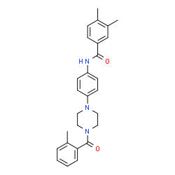 ChemSpider 2D Image | 3,4-Dimethyl-N-{4-[4-(2-methylbenzoyl)-1-piperazinyl]phenyl}benzamide | C27H29N3O2