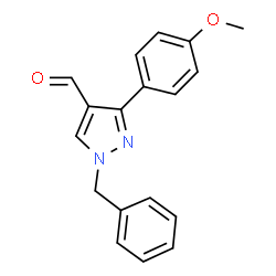ChemSpider 2D Image | 1-benzyl-3-(4-methoxyphenyl)pyrazole-4-carbaldehyde | C18H16N2O2