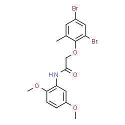 ChemSpider 2D Image | 2-(2,4-Dibromo-6-methylphenoxy)-N-(2,5-dimethoxyphenyl)acetamide | C17H17Br2NO4