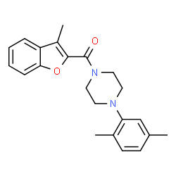 ChemSpider 2D Image | [4-(2,5-Dimethylphenyl)-1-piperazinyl](3-methyl-1-benzofuran-2-yl)methanone | C22H24N2O2