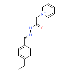 ChemSpider 2D Image | 1-{2-[2-(4-Ethylbenzylidene)hydrazino]-2-oxoethyl}pyridinium | C16H18N3O