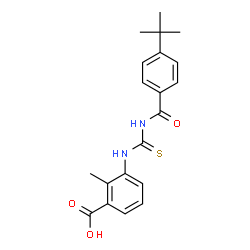 ChemSpider 2D Image | 2-Methyl-3-({[4-(2-methyl-2-propanyl)benzoyl]carbamothioyl}amino)benzoic acid | C20H22N2O3S