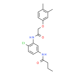ChemSpider 2D Image | N-(4-Chloro-3-{[(3,4-dimethylphenoxy)acetyl]amino}phenyl)butanamide | C20H23ClN2O3