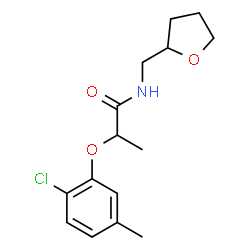 ChemSpider 2D Image | 2-(2-Chloro-5-methylphenoxy)-N-(tetrahydro-2-furanylmethyl)propanamide | C15H20ClNO3