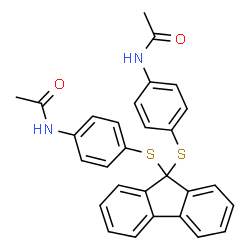 ChemSpider 2D Image | N,N'-[9H-Fluorene-9,9-diylbis(sulfanediyl-4,1-phenylene)]diacetamide | C29H24N2O2S2