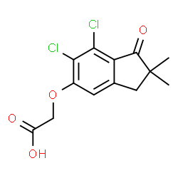 ChemSpider 2D Image | [(6,7-Dichloro-2,2-dimethyl-1-oxo-2,3-dihydro-1H-inden-5-yl)oxy]acetic acid | C13H12Cl2O4