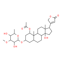 ChemSpider 2D Image | 1-Acetoxy-3-[(6-deoxy-3-O-methylhexopyranosyl)oxy]-14-hydroxycard-20(22)-enolide | C32H48O10