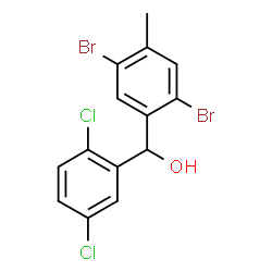 ChemSpider 2D Image | (2,5-Dibromo-4-methylphenyl)(2,5-dichlorophenyl)methanol | C14H10Br2Cl2O