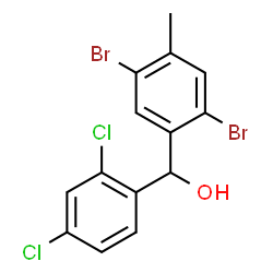 ChemSpider 2D Image | (2,5-Dibromo-4-methylphenyl)(2,4-dichlorophenyl)methanol | C14H10Br2Cl2O