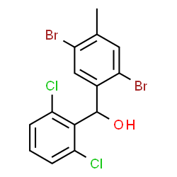 ChemSpider 2D Image | (2,5-Dibromo-4-methylphenyl)(2,6-dichlorophenyl)methanol | C14H10Br2Cl2O
