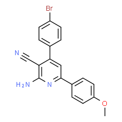 ChemSpider 2D Image | 2-Amino-4-(4-bromophenyl)-6-(4-methoxyphenyl)nicotinonitrile | C19H14BrN3O