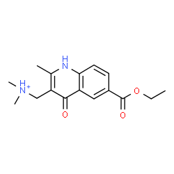ChemSpider 2D Image | [6-(Ethoxycarbonyl)-2-methyl-4-oxo-1,4-dihydro-3-quinolinyl]-N,N-dimethylmethanaminium | C16H21N2O3