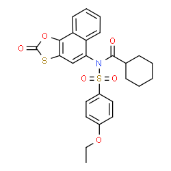 ChemSpider 2D Image | N-[(4-Ethoxyphenyl)sulfonyl]-N-(2-oxonaphtho[2,1-d][1,3]oxathiol-5-yl)cyclohexanecarboxamide | C26H25NO6S2