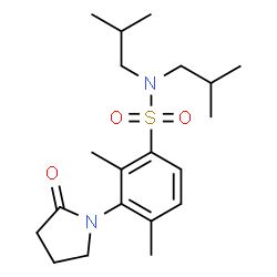 ChemSpider 2D Image | N,N-Diisobutyl-2,4-dimethyl-3-(2-oxo-1-pyrrolidinyl)benzenesulfonamide | C20H32N2O3S
