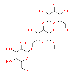 ChemSpider 2D Image | Methyl hexopyranosyl-(1->3)-[hexopyranosyl-(1->6)]hexopyranoside | C19H34O16