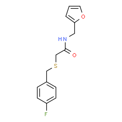 ChemSpider 2D Image | 2-[(4-Fluorobenzyl)sulfanyl]-N-(2-furylmethyl)acetamide | C14H14FNO2S