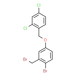 ChemSpider 2D Image | 1-Bromo-2-(bromomethyl)-4-[(2,4-dichlorobenzyl)oxy]benzene | C14H10Br2Cl2O