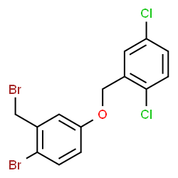 ChemSpider 2D Image | 1-Bromo-2-(bromomethyl)-4-[(2,5-dichlorobenzyl)oxy]benzene | C14H10Br2Cl2O