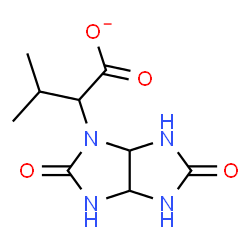 ChemSpider 2D Image | 2-(2,5-Dioxohexahydroimidazo[4,5-d]imidazol-1(2H)-yl)-3-methylbutanoate | C9H13N4O4