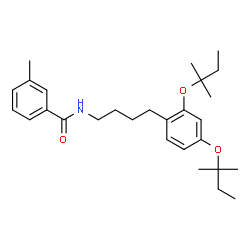 ChemSpider 2D Image | N-(4-{2,4-Bis[(2-methyl-2-butanyl)oxy]phenyl}butyl)-3-methylbenzamide | C28H41NO3