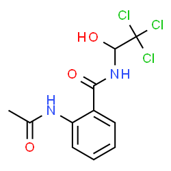 ChemSpider 2D Image | 2-Acetamido-N-(2,2,2-trichloro-1-hydroxyethyl)benzamide | C11H11Cl3N2O3