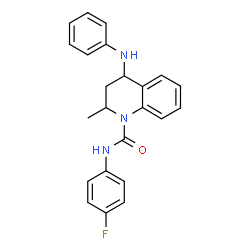 ChemSpider 2D Image | 4-Anilino-N-(4-fluorophenyl)-2-methyl-3,4-dihydro-1(2H)-quinolinecarboxamide | C23H22FN3O