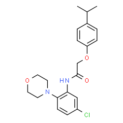 ChemSpider 2D Image | N-[5-Chloro-2-(4-morpholinyl)phenyl]-2-(4-isopropylphenoxy)acetamide | C21H25ClN2O3