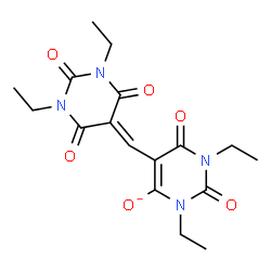 ChemSpider 2D Image | 5-[(1,3-Diethyl-2,4,6-trioxotetrahydro-5(2H)-pyrimidinylidene)methyl]-1,3-diethyl-2,6-dioxo-1,2,3,6-tetrahydro-4-pyrimidinolate | C17H21N4O6