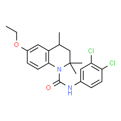 ChemSpider 2D Image | N-(3,4-Dichlorophenyl)-6-ethoxy-2,2,4-trimethyl-3,4-dihydro-1(2H)-quinolinecarboxamide | C21H24Cl2N2O2