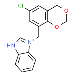 ChemSpider 2D Image | 3-[(6-Chloro-4H-1,3-benzodioxin-8-yl)methyl]-1H-benzimidazol-3-ium | C16H14ClN2O2