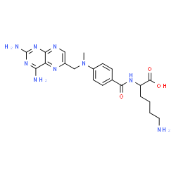 ChemSpider 2D Image | N~2~-(4-{[(2,4-Diamino-6-pteridinyl)methyl](methyl)amino}benzoyl)lysine | C21H27N9O3