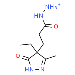 ChemSpider 2D Image | [3-(4-Ethyl-3-methyl-5-oxo-4,5-dihydro-1H-pyrazol-4-yl)propanoyl]hydrazinium | C9H17N4O2