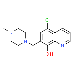 ChemSpider 2D Image | 5-Chloro-7-(4-methyl-piperazin-1-ylmethyl)-quinolin-8-ol | C15H18ClN3O