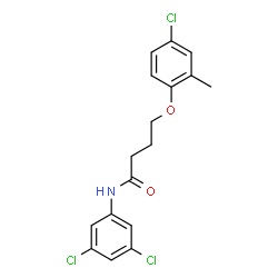ChemSpider 2D Image | 4-(4-Chloro-2-methylphenoxy)-N-(3,5-dichlorophenyl)butanamide | C17H16Cl3NO2
