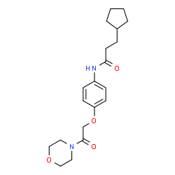 ChemSpider 2D Image | 3-Cyclopentyl-N-{4-[2-(4-morpholinyl)-2-oxoethoxy]phenyl}propanamide | C20H28N2O4