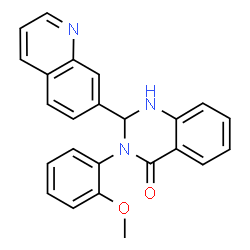 ChemSpider 2D Image | 3-(2-Methoxyphenyl)-2-(7-quinolinyl)-2,3-dihydro-4(1H)-quinazolinone | C24H19N3O2