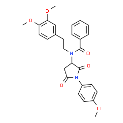 ChemSpider 2D Image | N-[2-(3,4-Dimethoxyphenyl)ethyl]-N-[1-(4-methoxyphenyl)-2,5-dioxo-3-pyrrolidinyl]benzamide | C28H28N2O6