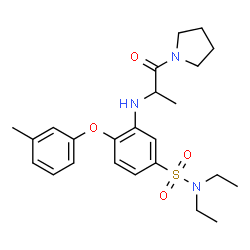 ChemSpider 2D Image | N,N-Diethyl-4-(3-methylphenoxy)-3-{[1-oxo-1-(1-pyrrolidinyl)-2-propanyl]amino}benzenesulfonamide | C24H33N3O4S