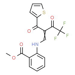 ChemSpider 2D Image | Methyl 2-{[4,4,4-trifluoro-3-oxo-2-(2-thienylcarbonyl)-1-buten-1-yl]amino}benzoate | C17H12F3NO4S