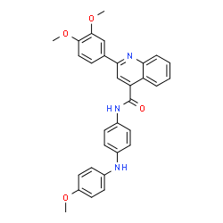 ChemSpider 2D Image | 2-(3,4-Dimethoxyphenyl)-N-{4-[(4-methoxyphenyl)amino]phenyl}-4-quinolinecarboxamide | C31H27N3O4